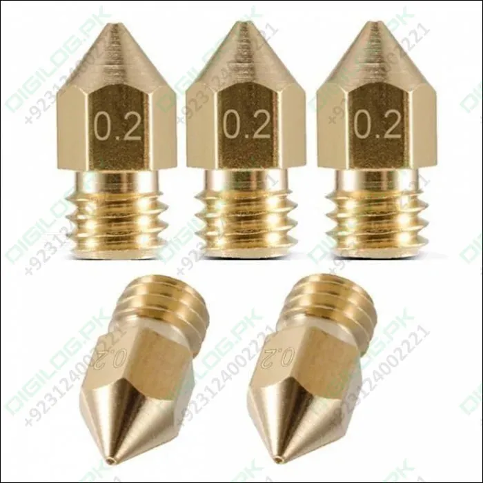 0.2mm 3d Printing Nozzle 3d Printer Accessories Mk8 Brass Nozzle In Pakistan