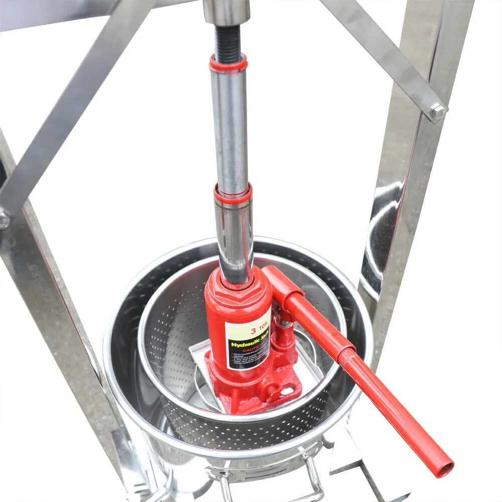 12L Fruit Crusher Pulper Masher Grinder Apple Grape Juice Maker Wine Cider Silver