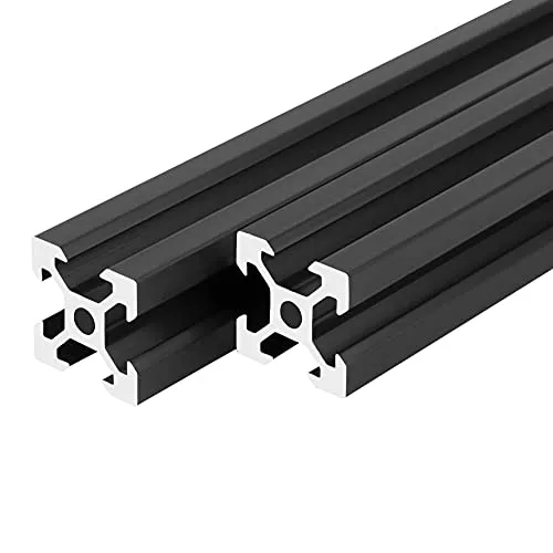 2020 V Aluminum Extrusion, 4PCS 700mm European Standard Anodized Extruded Aluminum Profile Extrusion Linear Rail for 3D Printer and CNC Machine DIY Projects- Black