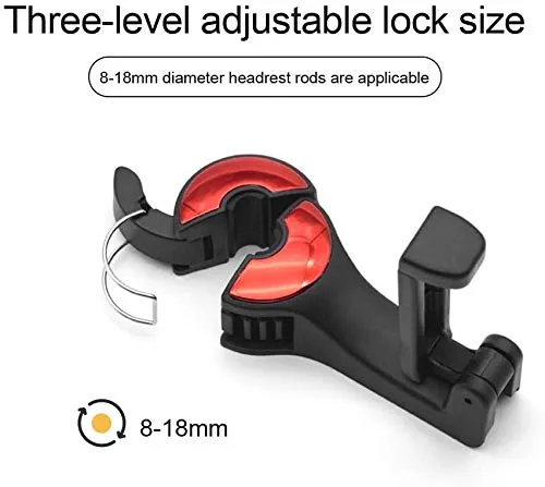 2Pack Car Back Seat Hooks Vehicle Headrest Mobile Phone Mount Holder Hanger for Holding Smartphones Hanging Bag Grocery