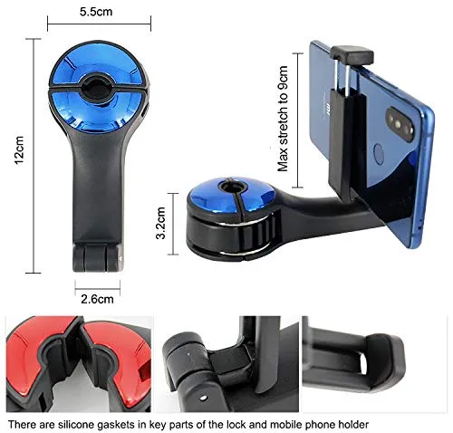 2Pack Car Back Seat Hooks Vehicle Headrest Mobile Phone Mount Holder Hanger for Holding Smartphones Hanging Bag Grocery