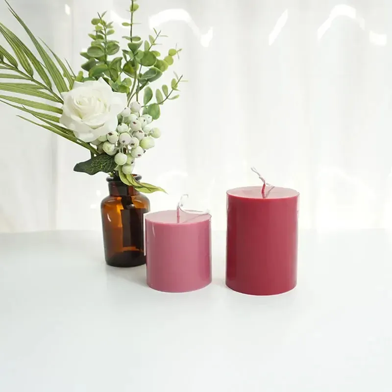 3D Flat Head Column Candle Making For Home Decoration