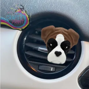 3D Printed Boxer Dog Car Air Freshener Vent Clip