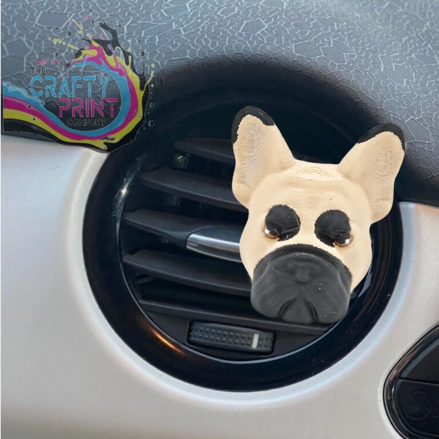 3D Printed French Bulldog Dog Car Air Freshener Vent Clip