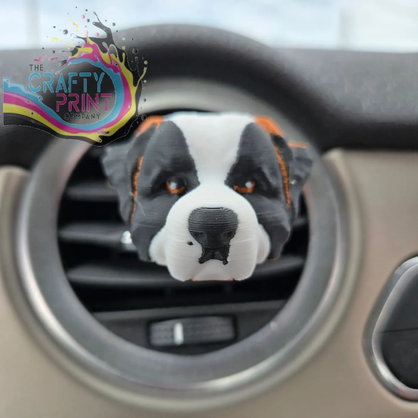 3D Printed Saint Bernard Car Air Freshener Vent Clip