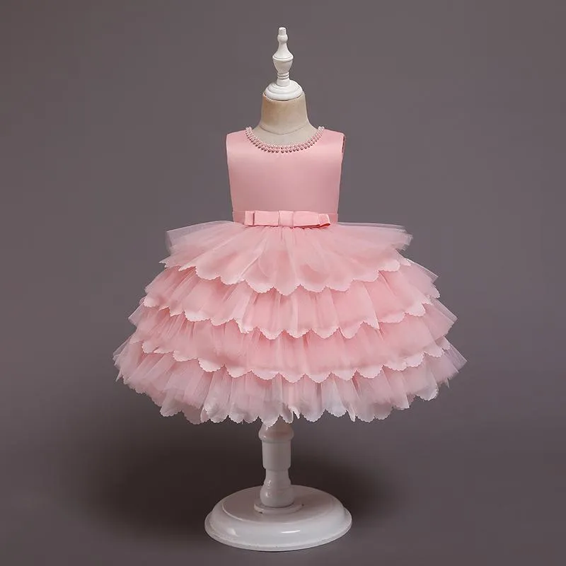 68025 New Baby Princess Dress 6-24-months Multi-layer Knee-length Cake Fluffy Dress Banquet Children's Party Dress for 1-2 Years Old Girl