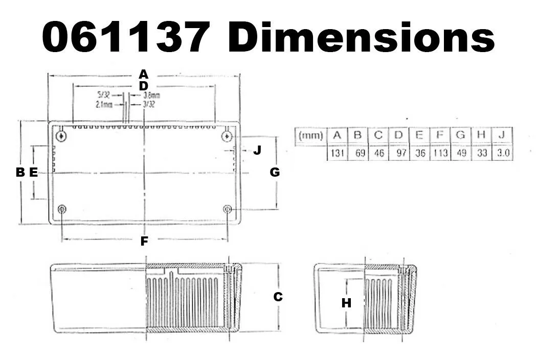 ABS Plastic Electronic Project Box with 4 Screws and Lid, 4.9" x 2.5" x 1.5"