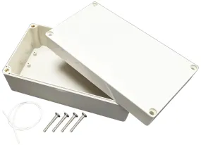 ABS Plastic Electronic Project Box with 4 Screws and Lid, 6.2" × 3.5" × 2.4" (Ivory Color)