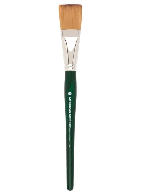 American Journey Interlocked Synthetic Brush - Flat, Size 1-1/4"