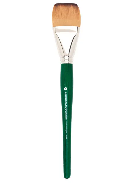 American Journey Interlocked Synthetic Brush - Round-Handled Wash, 2"