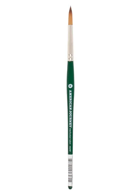 American Journey Interlocked Synthetic Brush - Round, Size 8