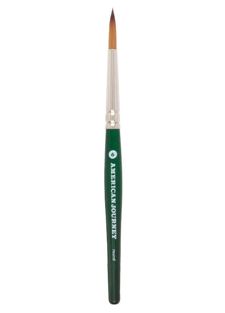 American Journey Interlocked Synthetic Brush - Travel Round, Size 6