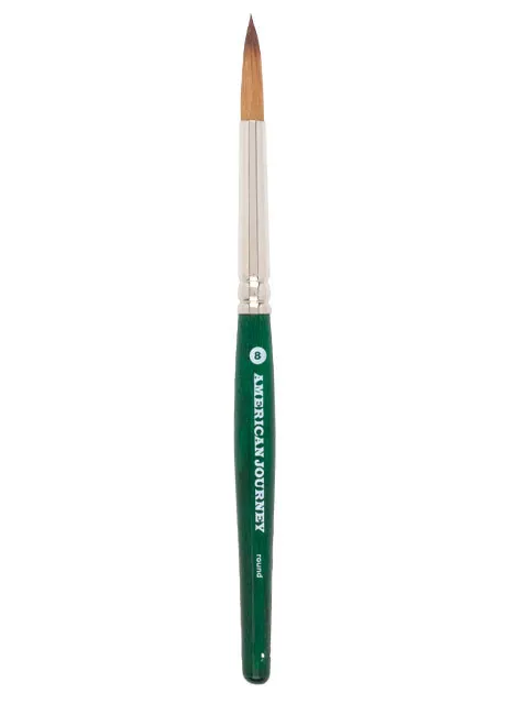 American Journey Interlocked Synthetic Brush - Travel Round, Size 8