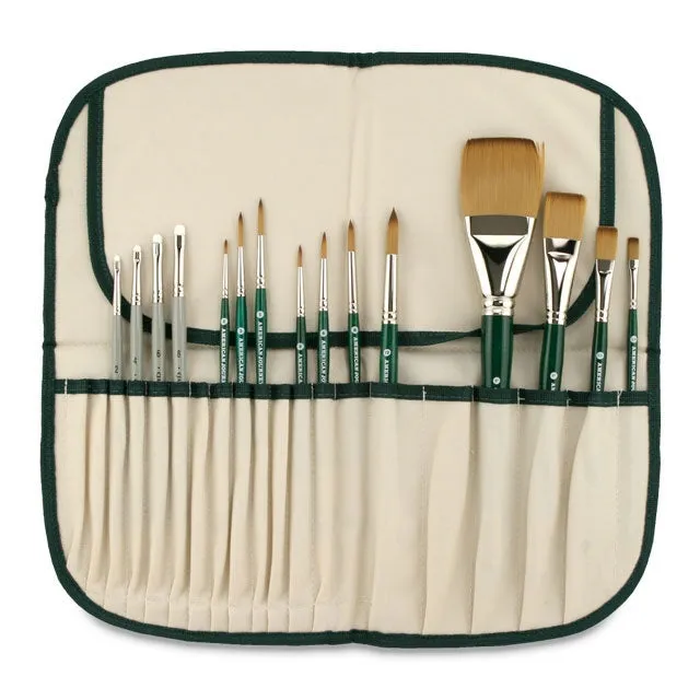 American Journey Interlocked Synthetic Combo Brush Set