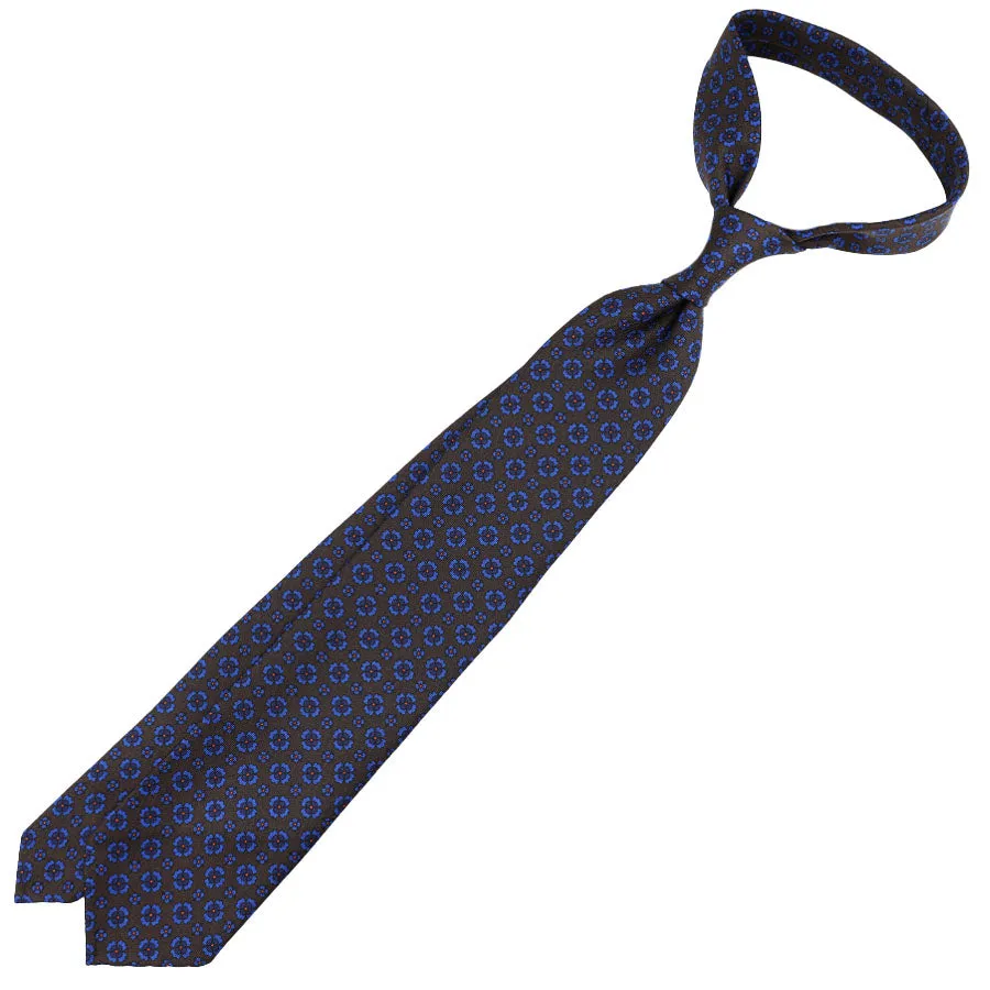 Ancient Madder Silk Tie - Brown - Hand-Rollled