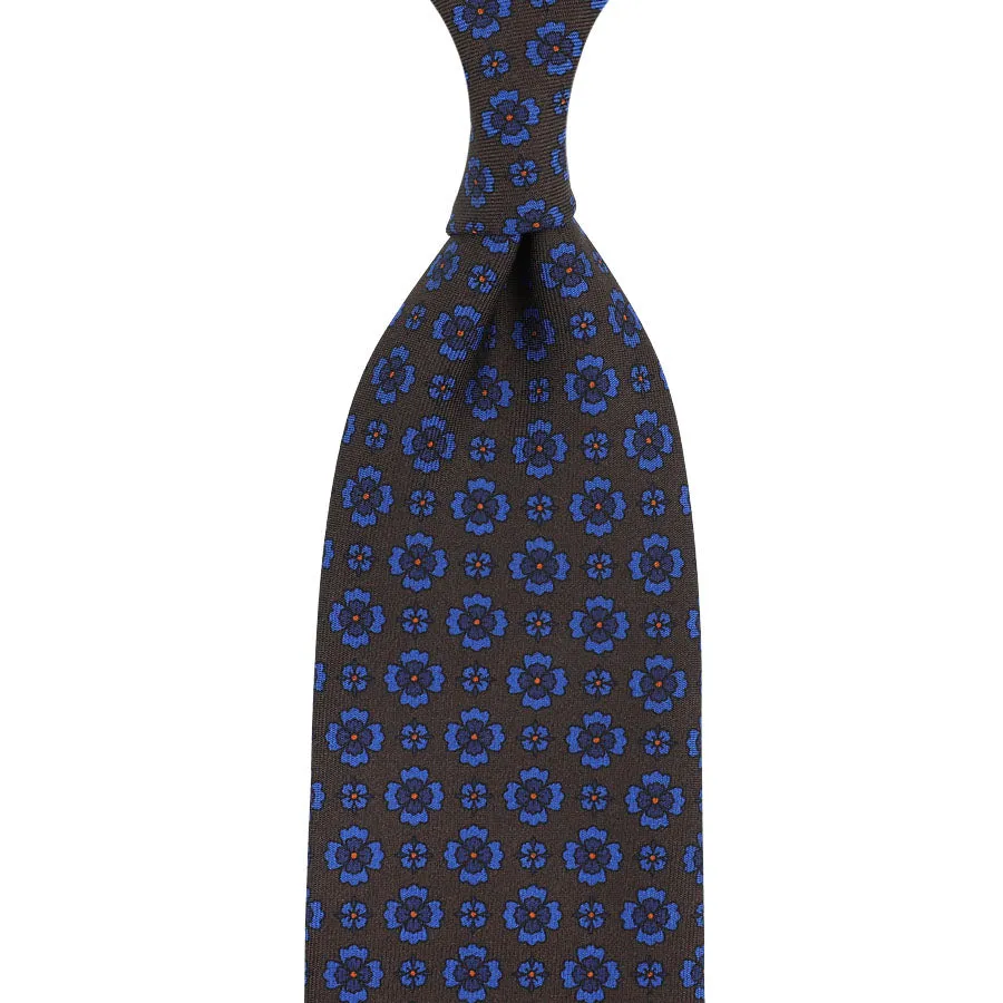 Ancient Madder Silk Tie - Brown - Hand-Rollled