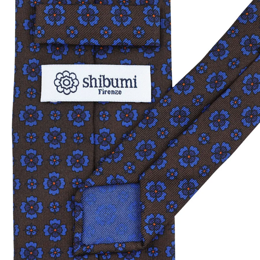 Ancient Madder Silk Tie - Brown - Hand-Rollled
