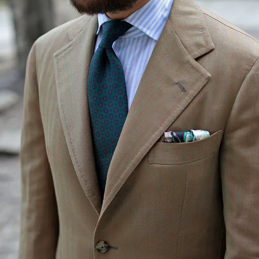 Ancient Madder Silk Tie - Forest - Hand-Rolled