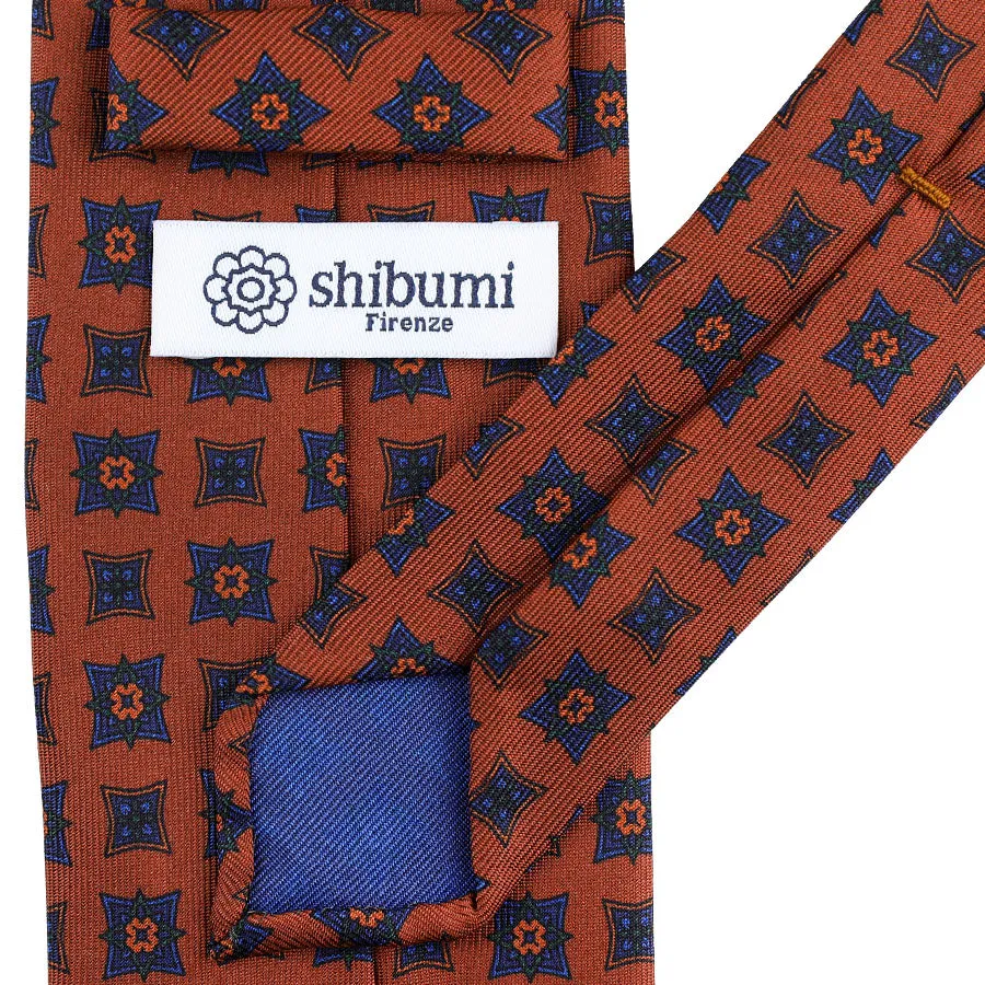 Ancient Madder Silk Tie - Terracotta - Hand-Rolled