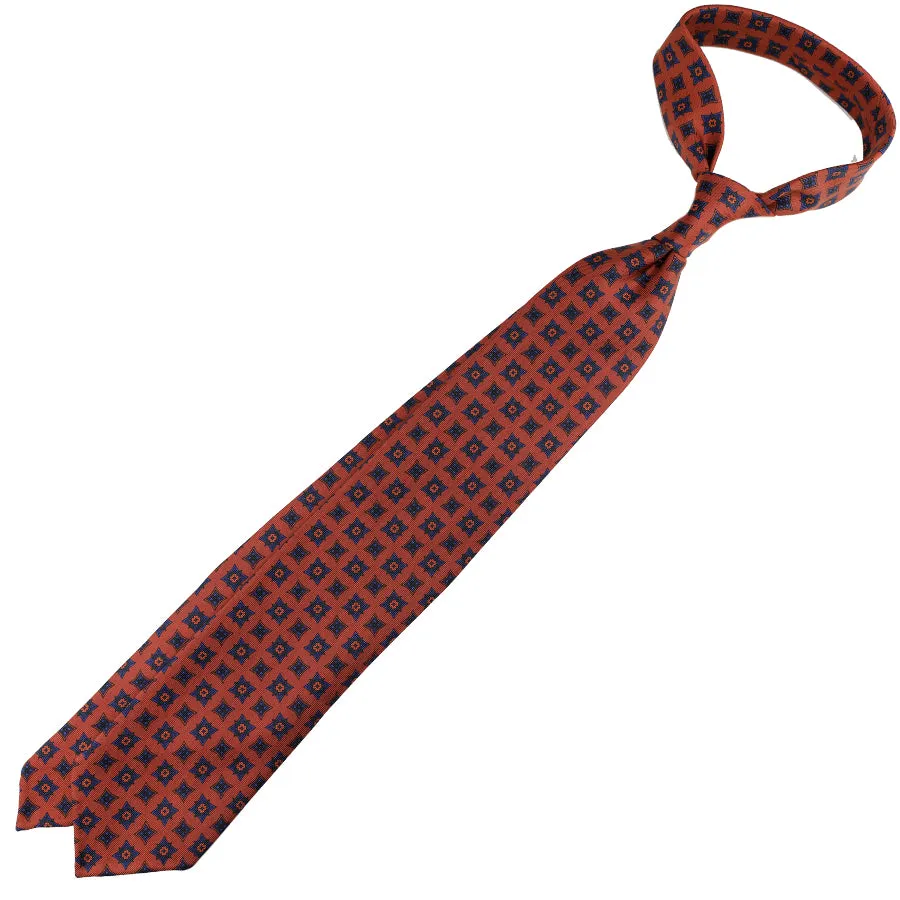 Ancient Madder Silk Tie - Terracotta - Hand-Rolled
