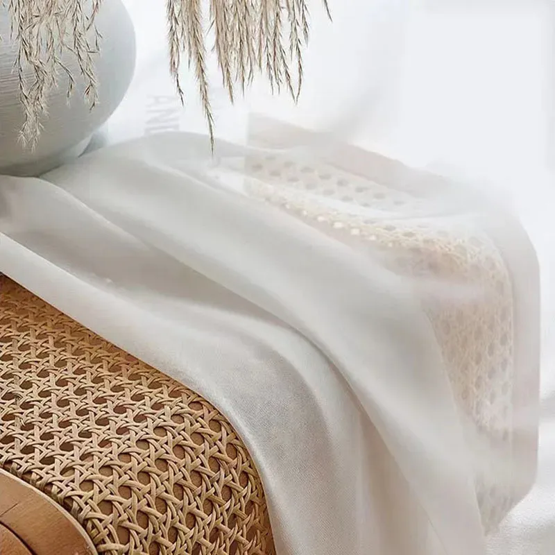 Asazal Solid White Tulle Luxurious Curtains