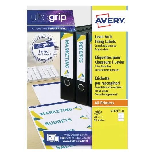 Avery Filing Labels 200 x 60 mm