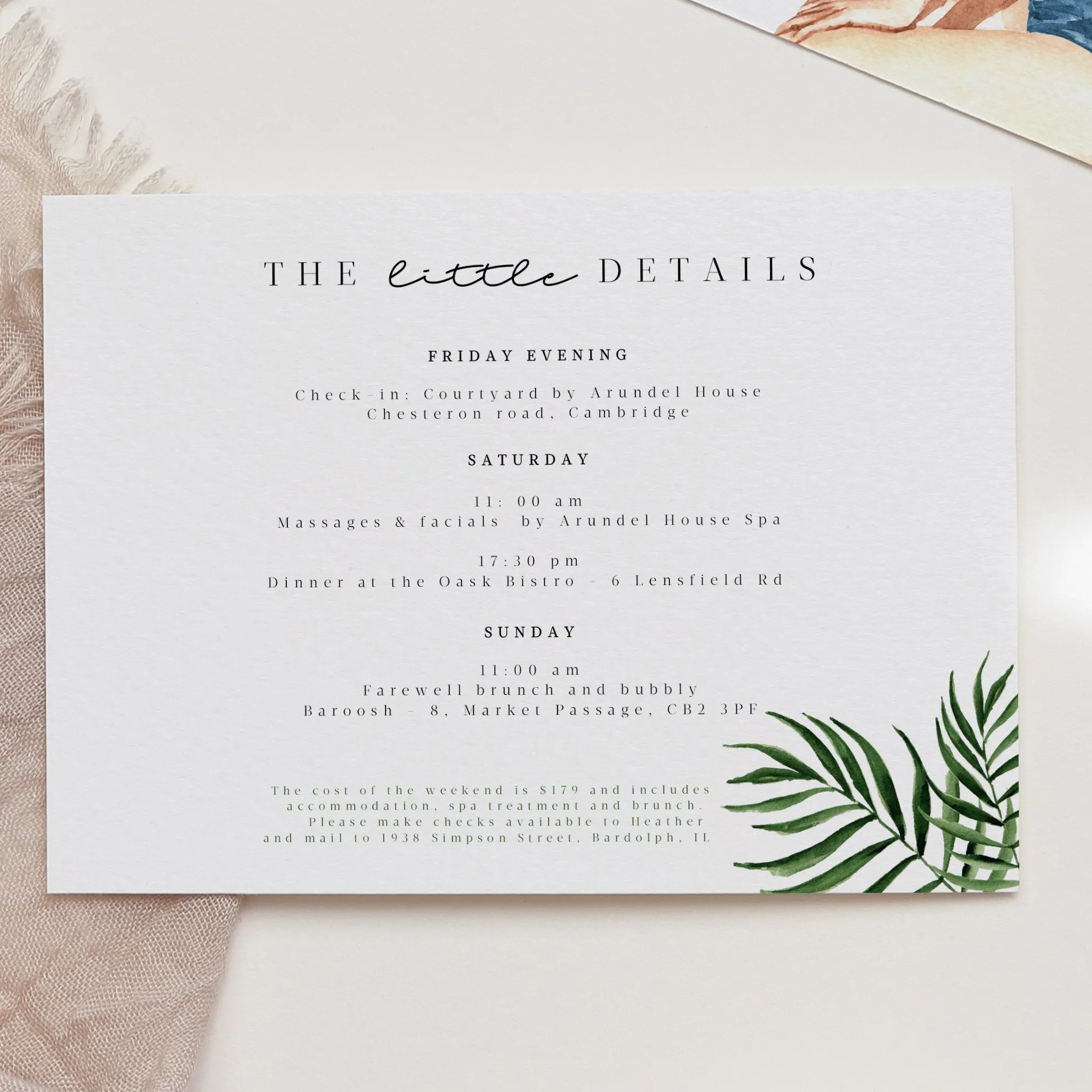BEACH | Tropical Bachelorette Invitation
