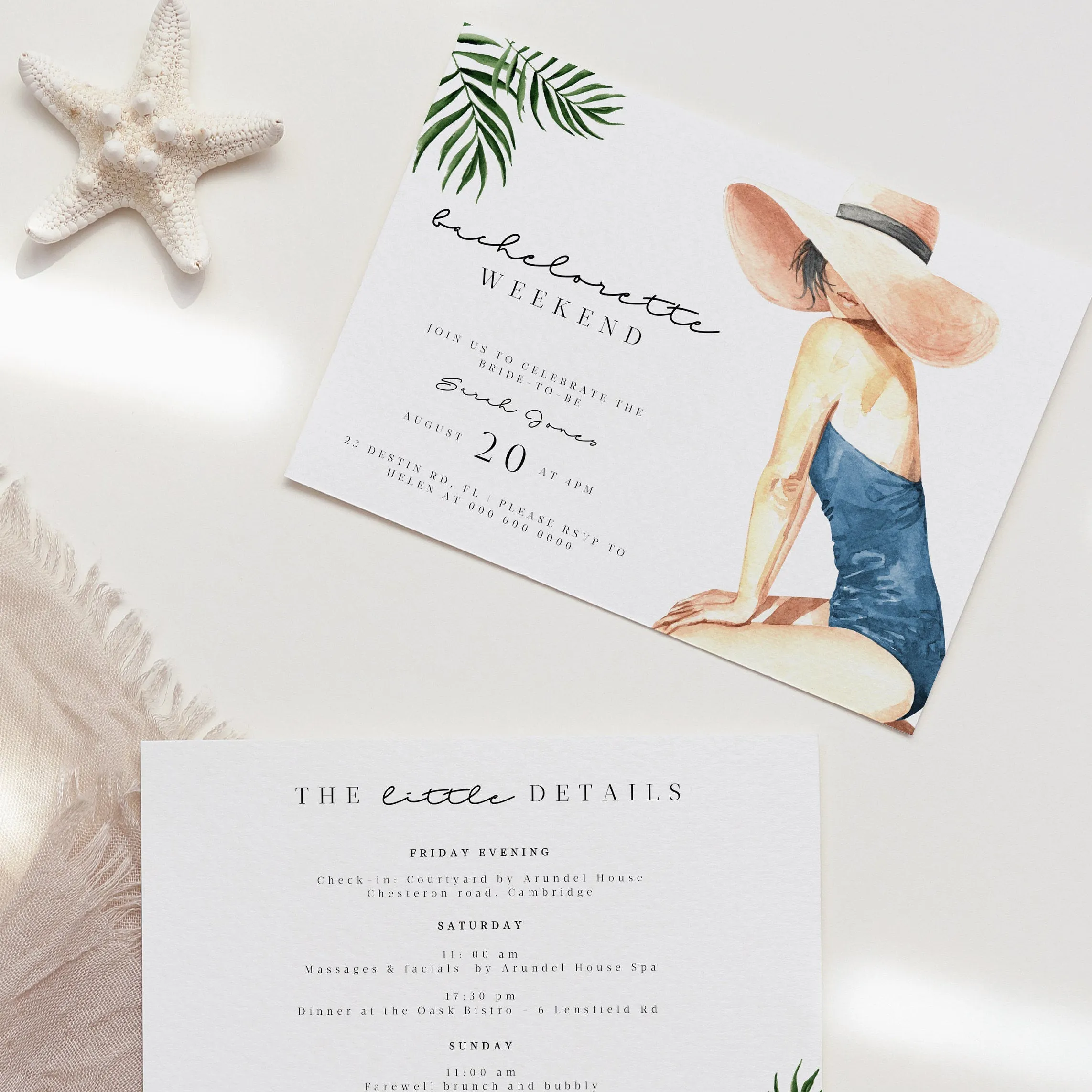 BEACH | Tropical Bachelorette Invitation