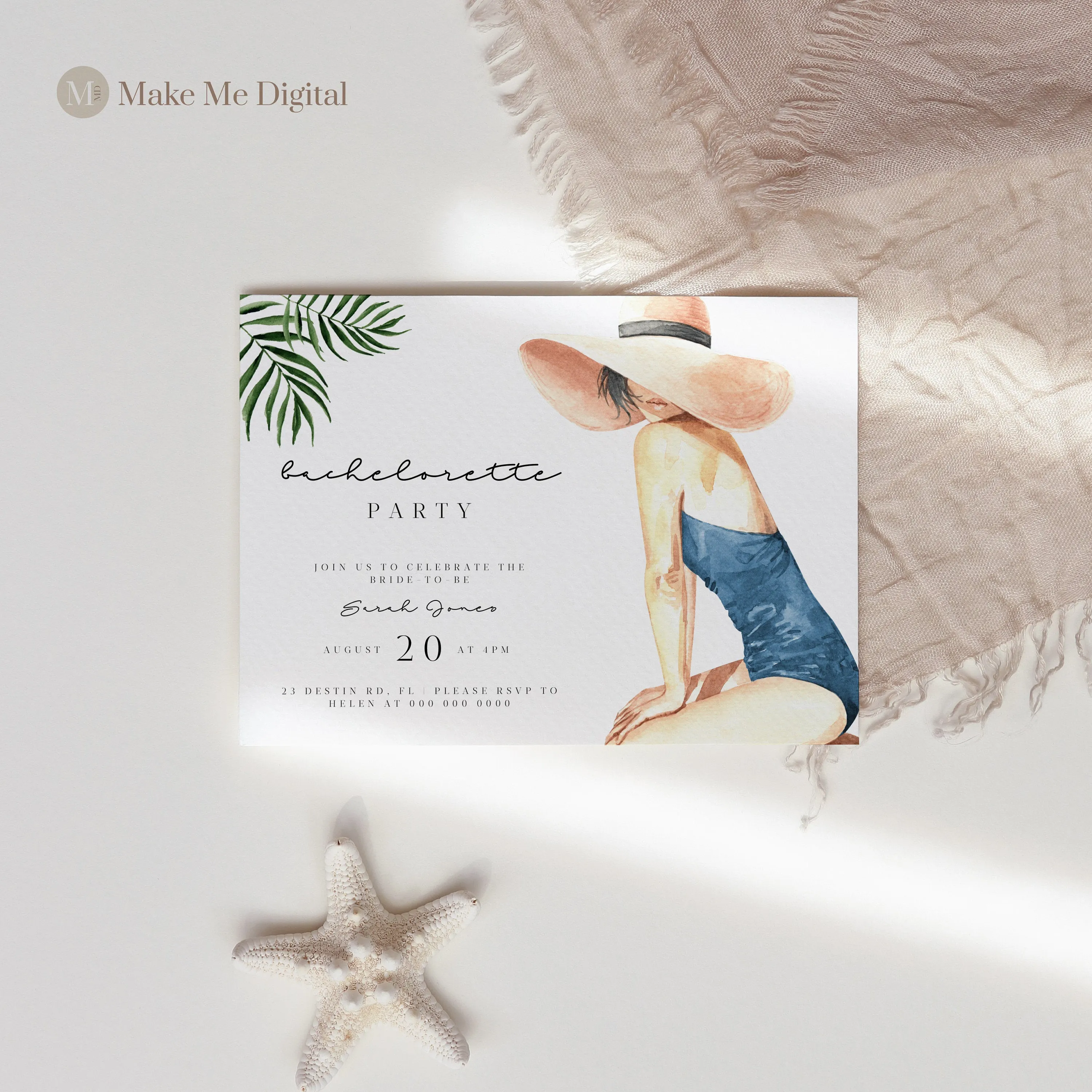 BEACH | Tropical Bachelorette Invite