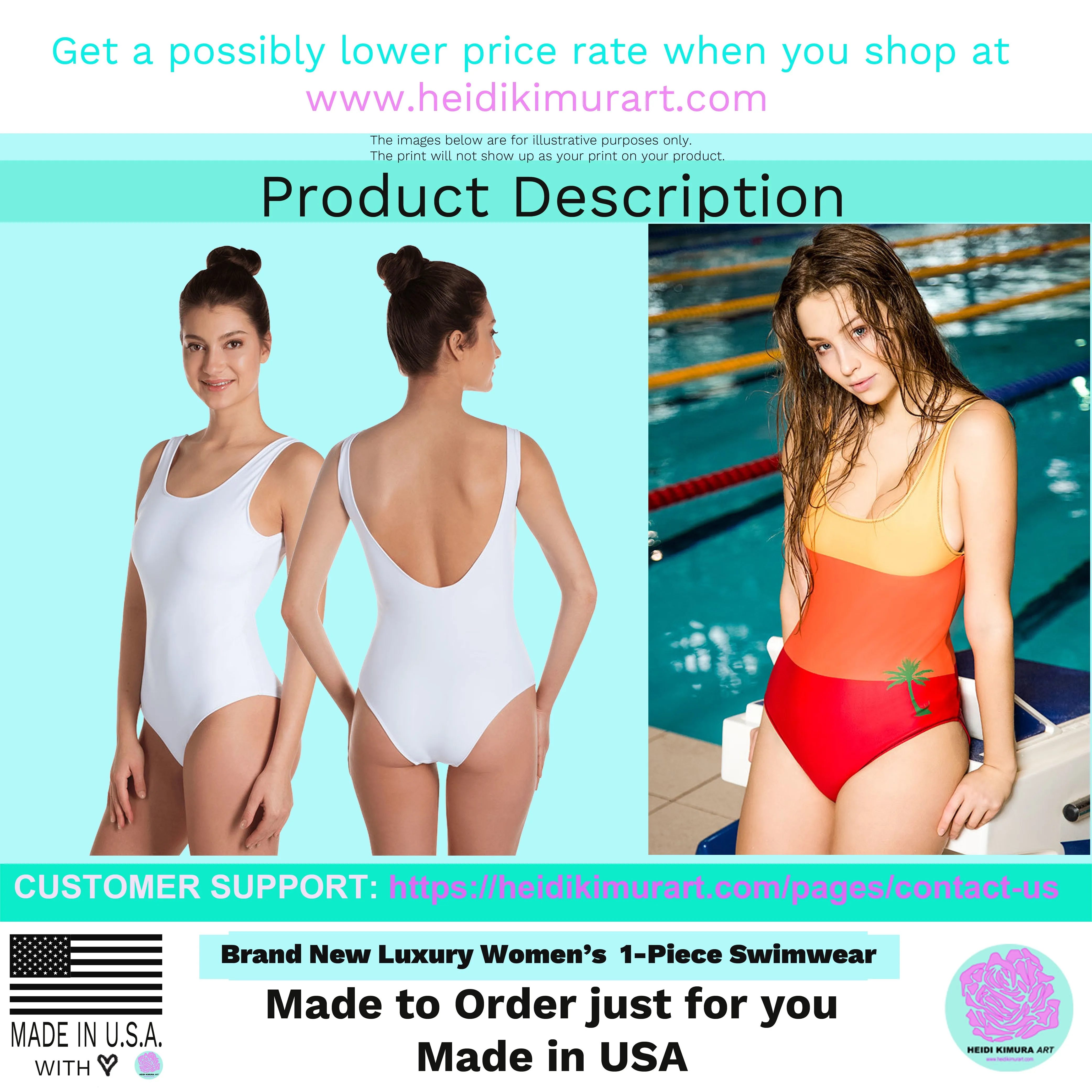 Black Horizontal Striped Swimwear, Women's One-Piece Modern Swimsuit-Made in USA/EU