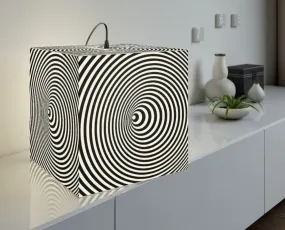Bubble Vortex Hypnotic,Optical/Psychedelic Art Printed Square Cube Lamp/Contemporary/Modern/Trendy Light/Home Decor Gifts, Stackable Lights