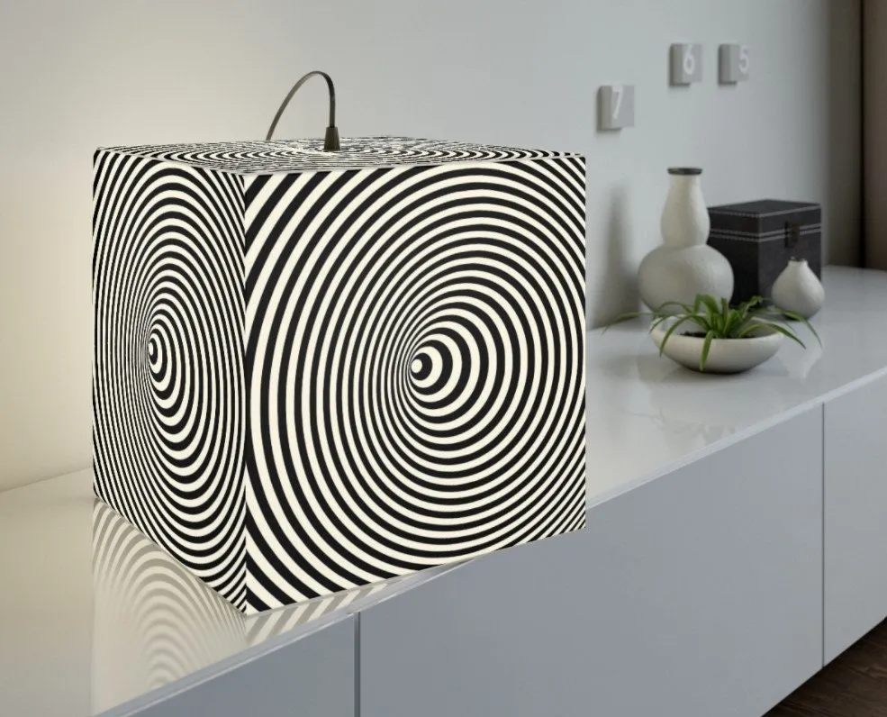 Bubble Vortex Hypnotic,Optical/Psychedelic Art Printed Square Cube Lamp/Contemporary/Modern/Trendy Light/Home Decor Gifts, Stackable Lights