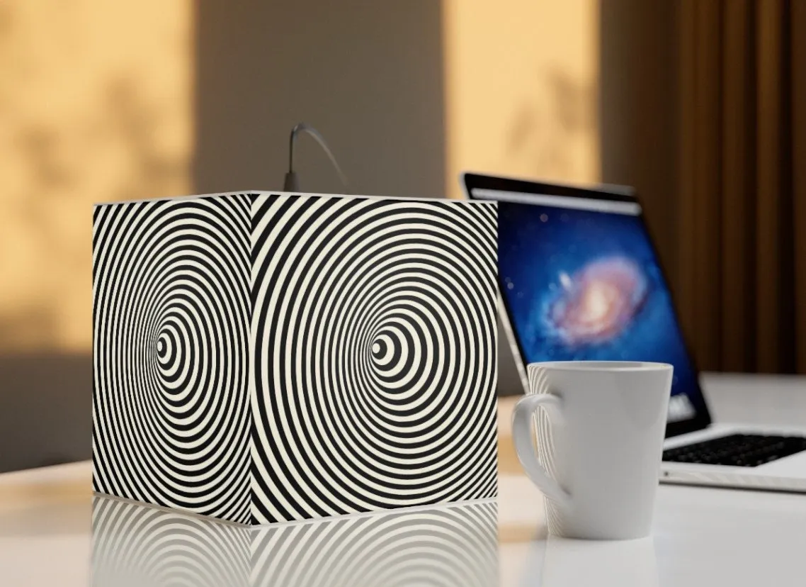 Bubble Vortex Hypnotic,Optical/Psychedelic Art Printed Square Cube Lamp/Contemporary/Modern/Trendy Light/Home Decor Gifts, Stackable Lights