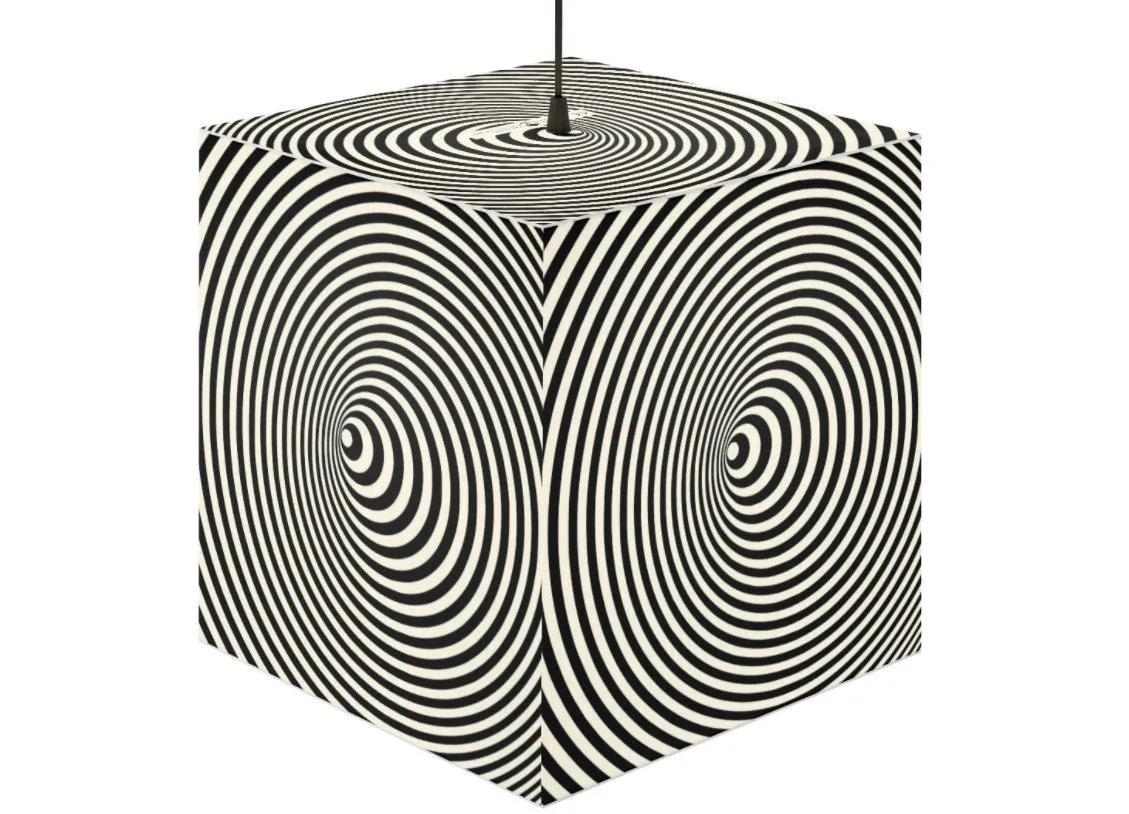 Bubble Vortex Hypnotic,Optical/Psychedelic Art Printed Square Cube Lamp/Contemporary/Modern/Trendy Light/Home Decor Gifts, Stackable Lights