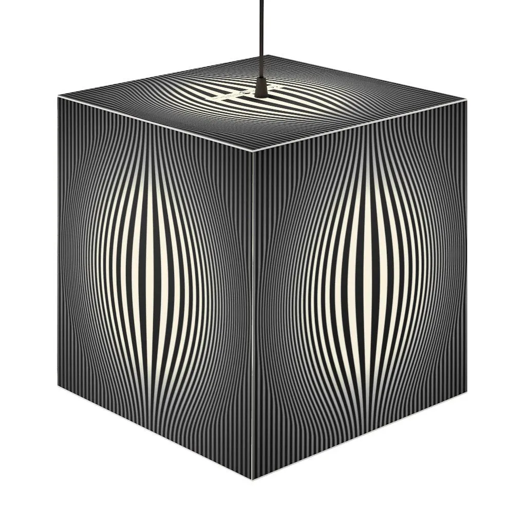 Bulge Optics Hypnotic,Optical/Psychedelic Art Printed Square Cube Lamp/Contemporary/Modern/Trendy Light/Home Decor Gifts, Stackable Lights