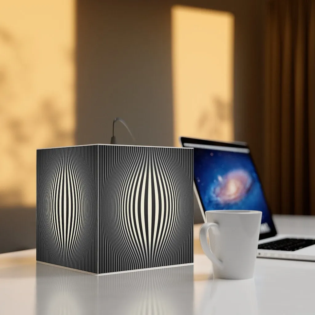 Bulge Optics Hypnotic,Optical/Psychedelic Art Printed Square Cube Lamp/Contemporary/Modern/Trendy Light/Home Decor Gifts, Stackable Lights