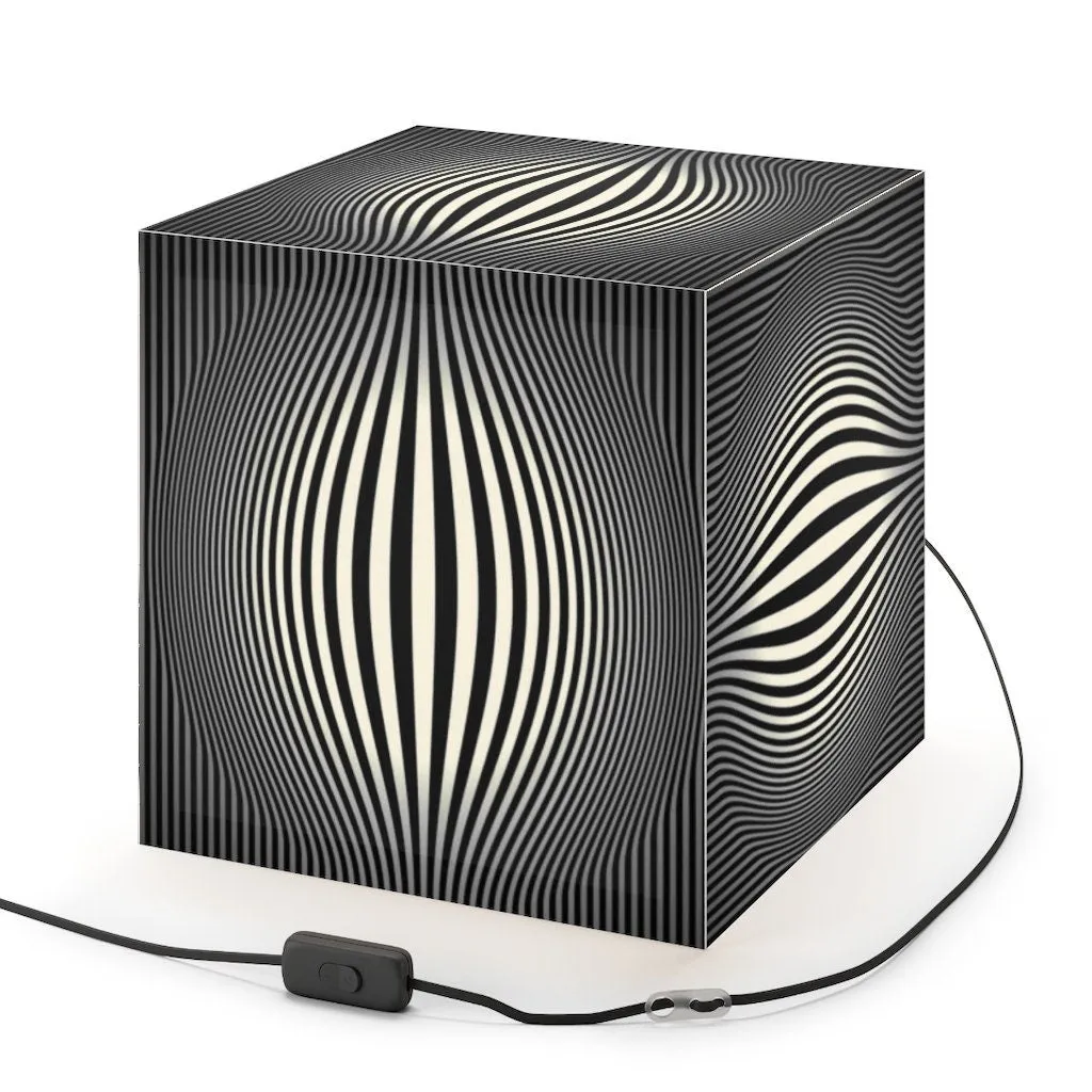 Bulge Optics Hypnotic,Optical/Psychedelic Art Printed Square Cube Lamp/Contemporary/Modern/Trendy Light/Home Decor Gifts, Stackable Lights