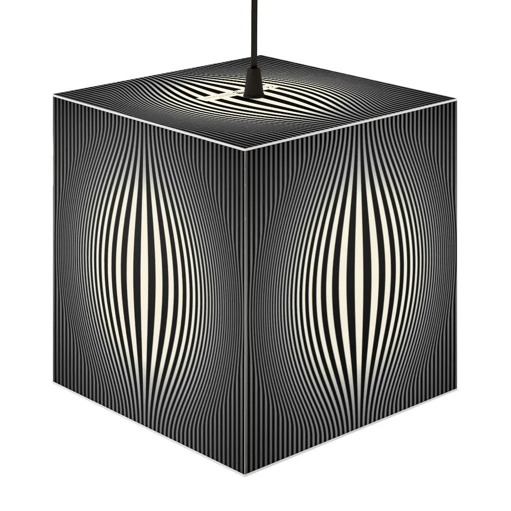 Bulge Optics Hypnotic,Optical/Psychedelic Art Printed Square Cube Lamp/Contemporary/Modern/Trendy Light/Home Decor Gifts, Stackable Lights