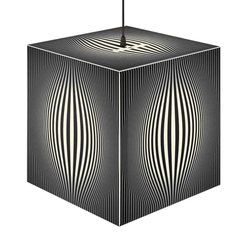 Bulge Optics Hypnotic,Optical/Psychedelic Art Printed Square Cube Lamp/Contemporary/Modern/Trendy Light/Home Decor Gifts, Stackable Lights