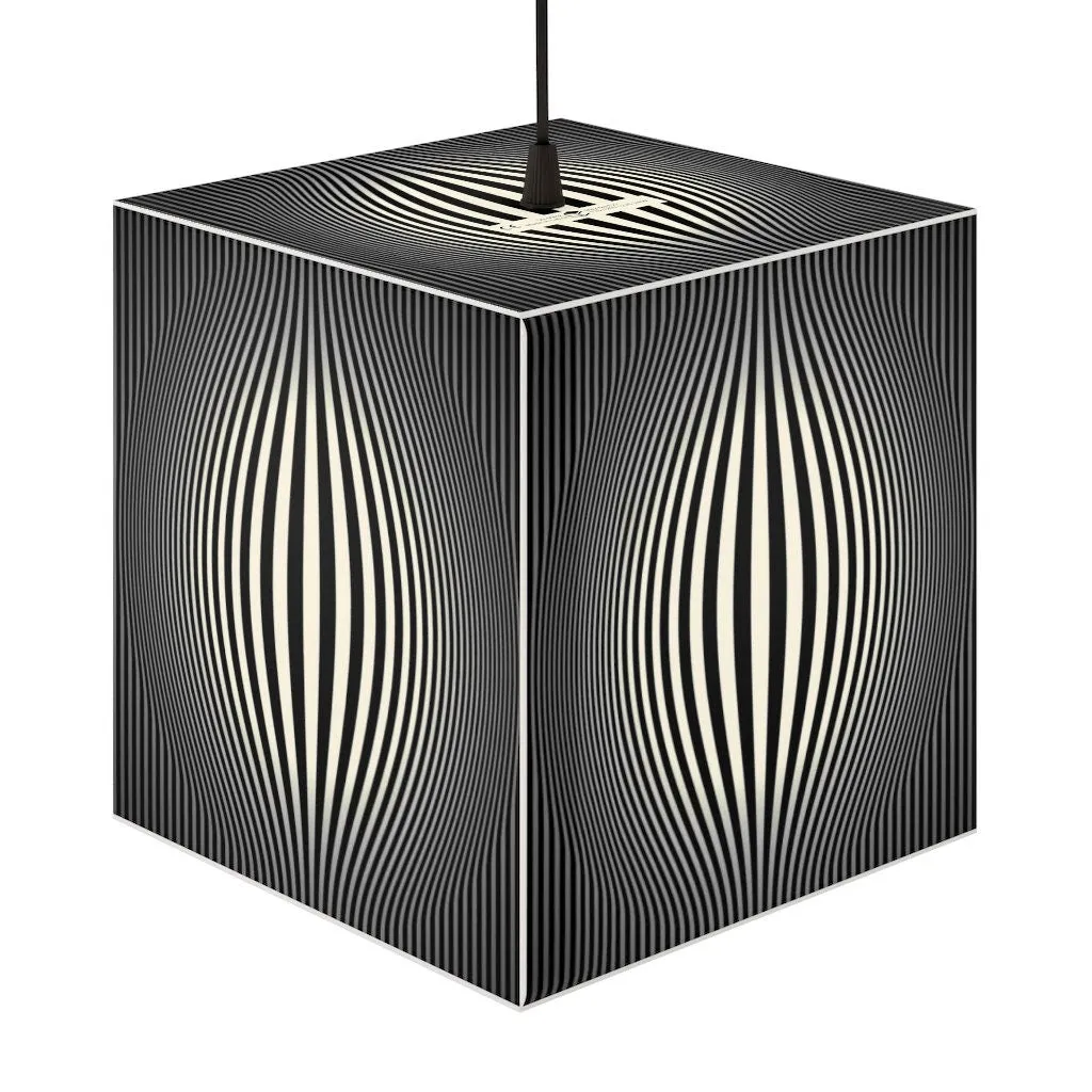 Bulge Optics Hypnotic,Optical/Psychedelic Art Printed Square Cube Lamp/Contemporary/Modern/Trendy Light/Home Decor Gifts, Stackable Lights
