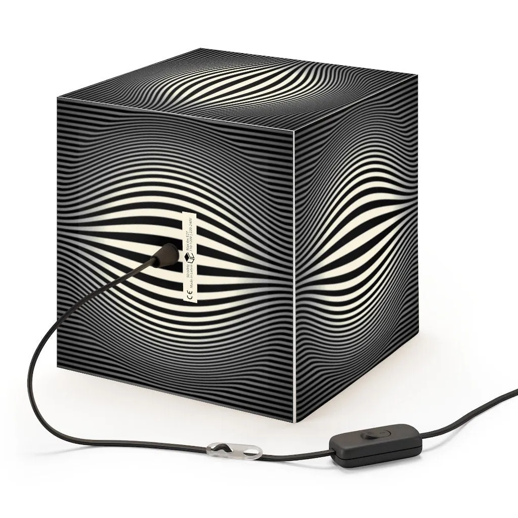 Bulge Optics Hypnotic,Optical/Psychedelic Art Printed Square Cube Lamp/Contemporary/Modern/Trendy Light/Home Decor Gifts, Stackable Lights