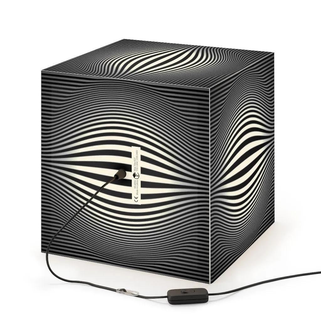 Bulge Optics Hypnotic,Optical/Psychedelic Art Printed Square Cube Lamp/Contemporary/Modern/Trendy Light/Home Decor Gifts, Stackable Lights