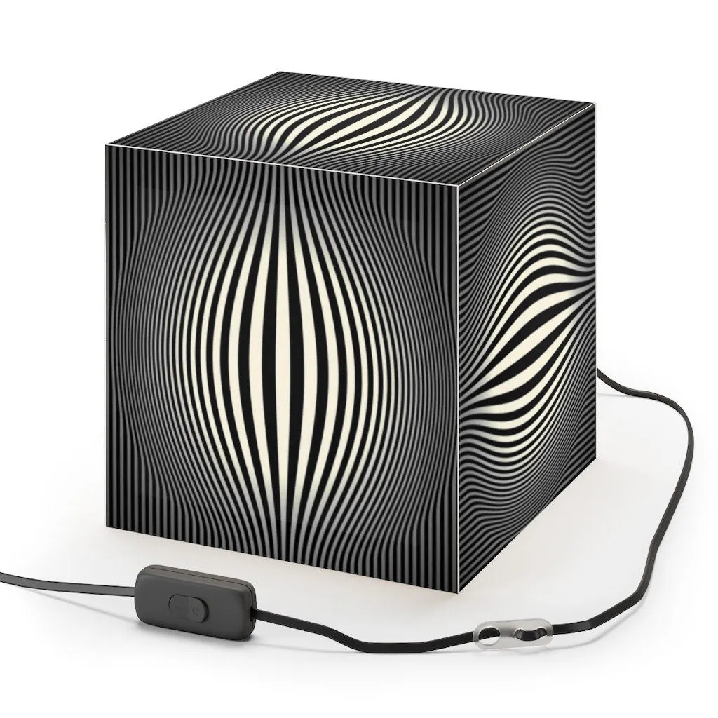 Bulge Optics Hypnotic,Optical/Psychedelic Art Printed Square Cube Lamp/Contemporary/Modern/Trendy Light/Home Decor Gifts, Stackable Lights
