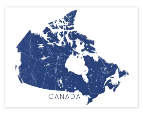 Canada Map Print Poster - Map of Canada Provinces, Canadian Decor, Toronto Vancouver Montreal