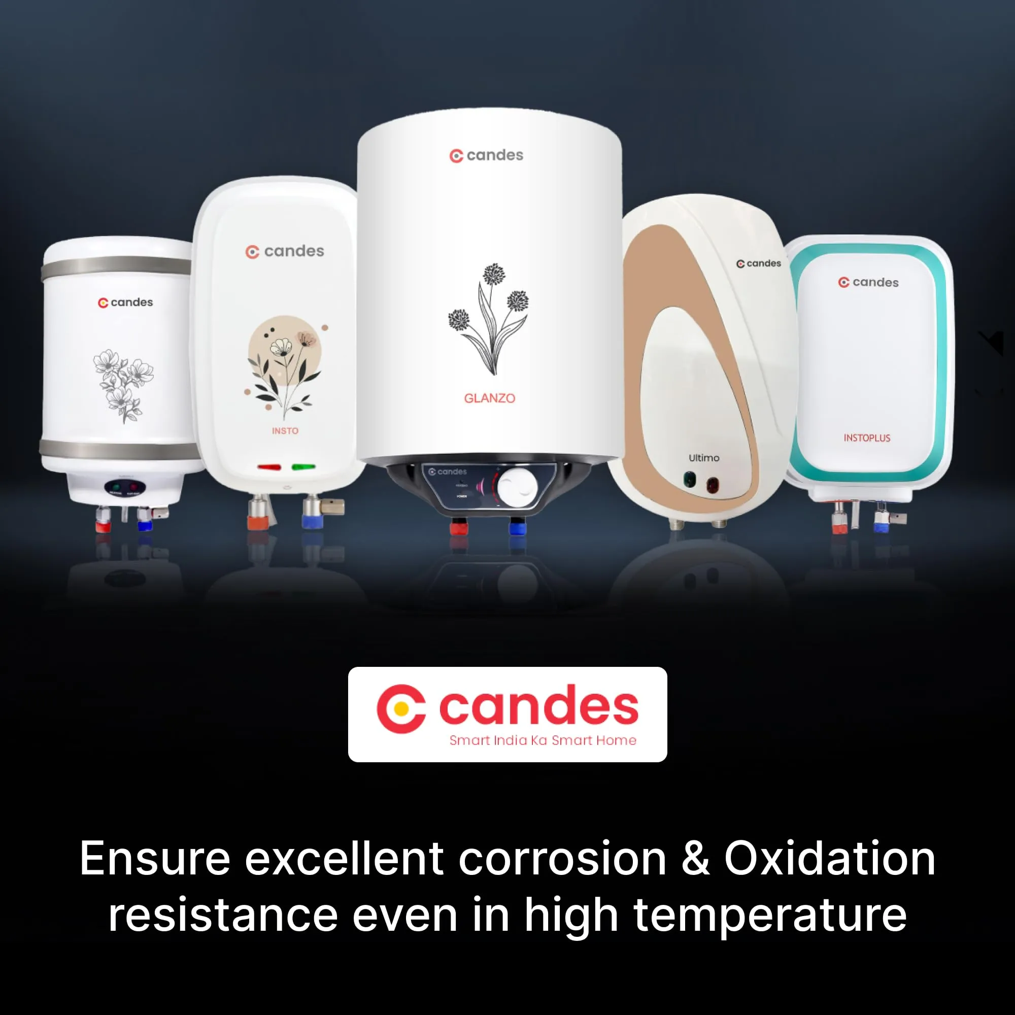 Candes Water Geyser 10 Litre | 5-Star Rated Water Heater for Home | 3 Level Safety | Suitable for High Rise | 8 bar pressure | Heat Retention | 5 Yr Tank & 2 Yr Product Manufacturer Warranty | Copper