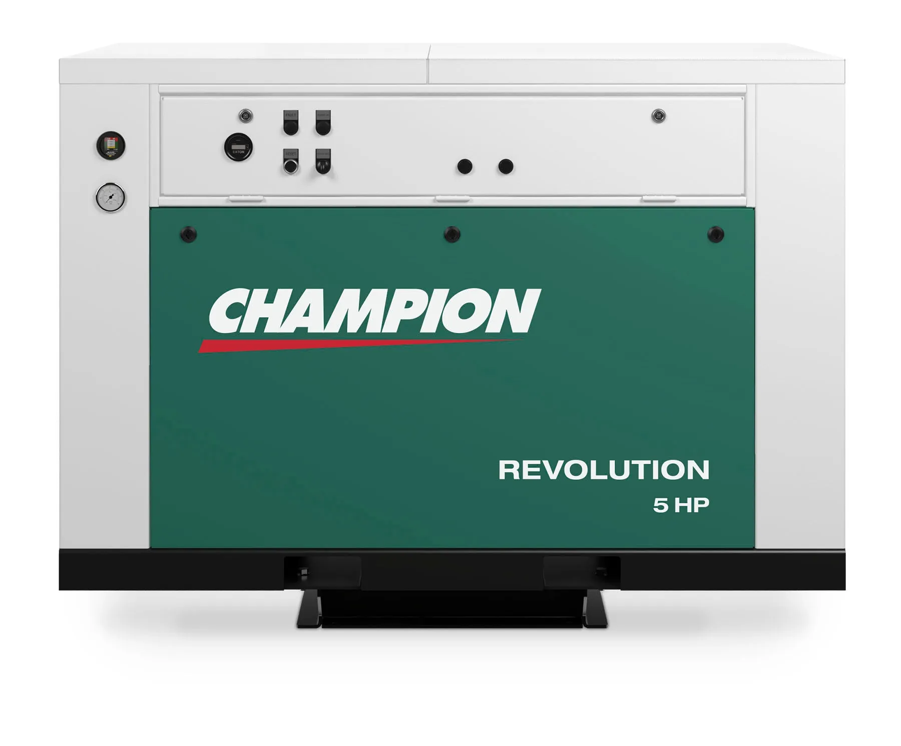 Champion BQR5 Revolution 5hp Quiet Enclosed Reciprocating Air Compressor, Base Mounted, 16.8 CFM @ 175 PSI, 63 dBa