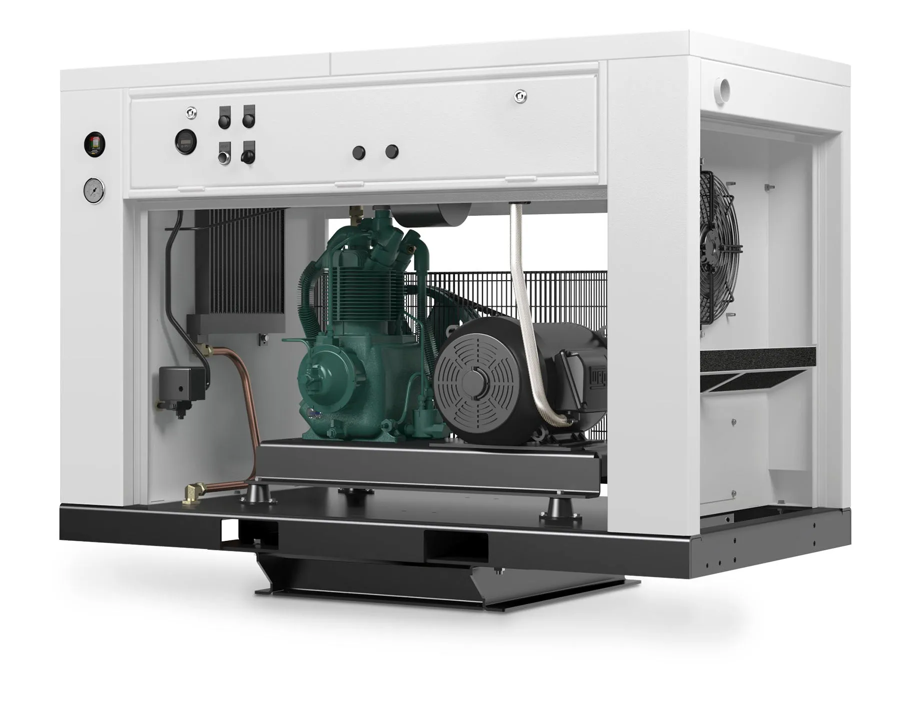 Champion BQR5 Revolution 5hp Quiet Enclosed Reciprocating Air Compressor, Base Mounted, 16.8 CFM @ 175 PSI, 63 dBa