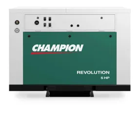 Champion BQR7F Revolution 7.5hp Quiet Enclosed Reciprocating Air Compressor, Base Mounted, 22.4CFM @ 175 PSI, 65 dBa