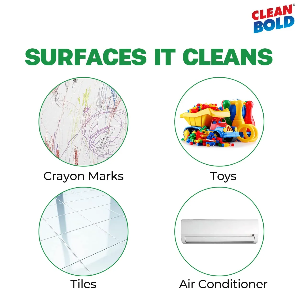 CleanBold® Max Power Magic Eraser, Extra Durable Melamine Sponge, 4X Stronger, Pack of 6 Chemical Free Multipurpose Non-Scratch Scrub Sponge for Office Home Bathroom Kitchen Tiles Floor Deep Cleaning, Melamine