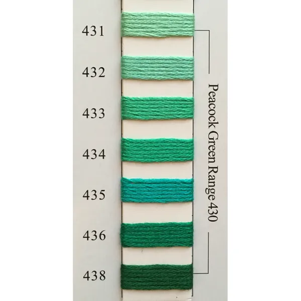 Colors 431 - 438 Peacock Green Range